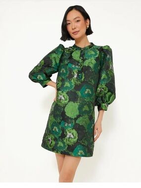 Pomander Place Green Jacquard Samantha Dress - new without tags small
